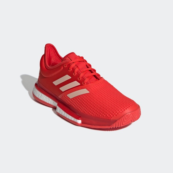 Adidas Solecourt Boost Tennis Shoes Red 